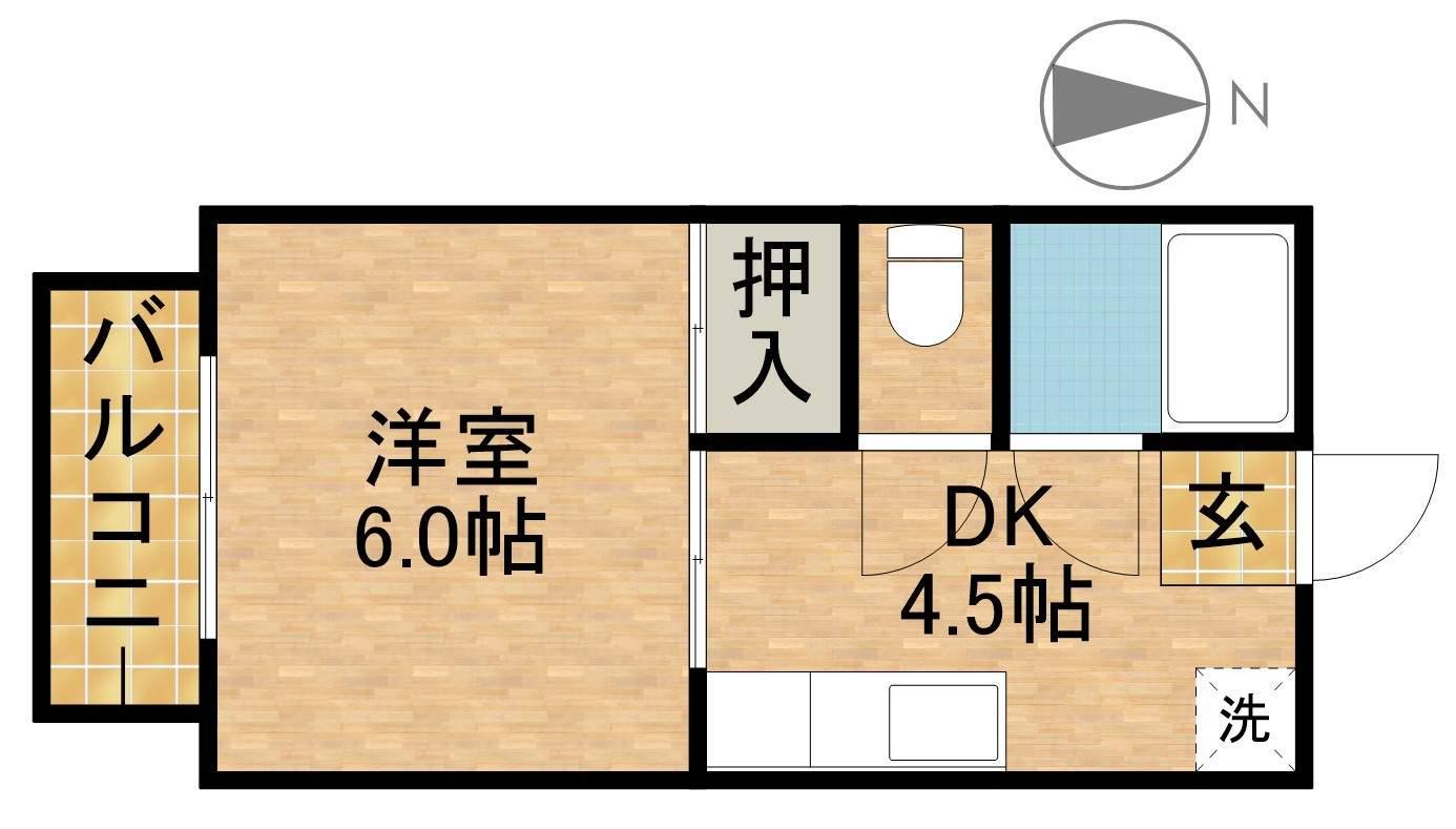 シティコーポすずらん2(1DK/2階)の間取り写真