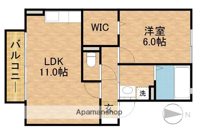 キャトルセゾン(1LDK/2階)の間取り写真
