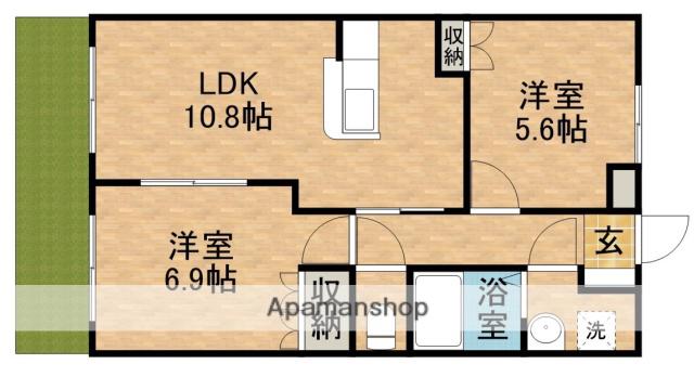 アイリス(2LDK/1階)の間取り写真