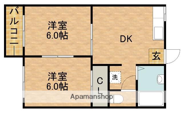 フォーブルカーム(2DK/2階)の間取り写真