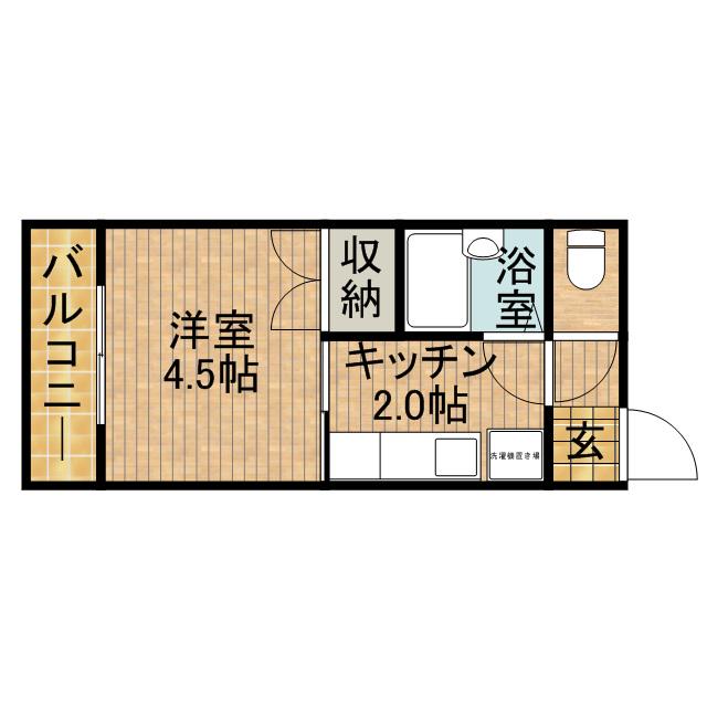 グリーンプラザ八木(1K/2階)の間取り写真