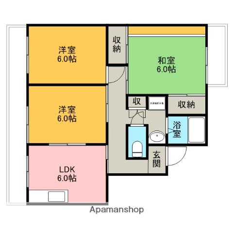 ソシア安松(3DK/2階)の間取り写真
