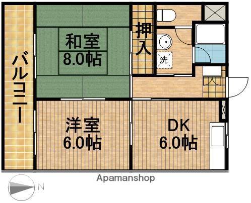 マンハイム伊藤Ⅱ(2DK/2階)の間取り写真
