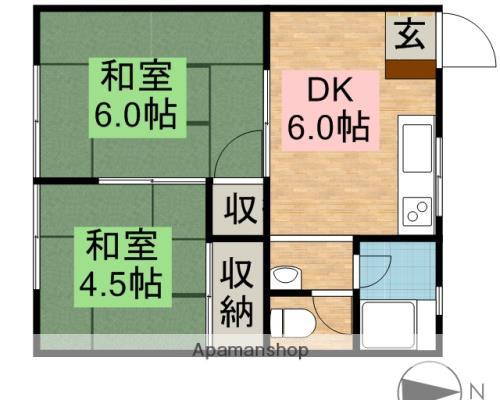 メゾンあずさ(2DK/2階)の間取り写真