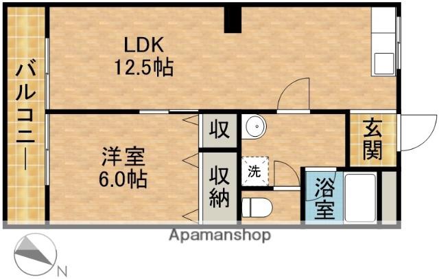第一ろくべいマンション(1LDK/1階)の間取り写真