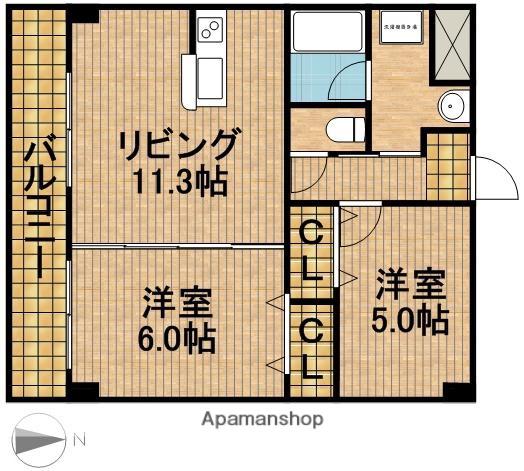 GRANP(2LDK/5階)の間取り写真