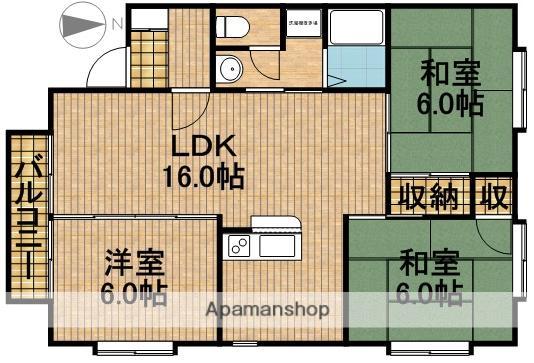 セジュール蜆塚(3LDK/2階)の間取り写真