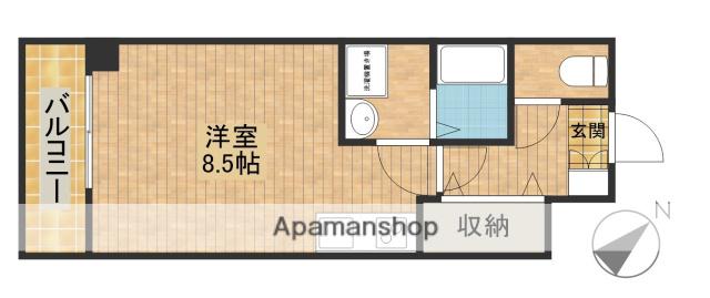 第2我心ヶ丘マンション(ワンルーム/2階)の間取り写真