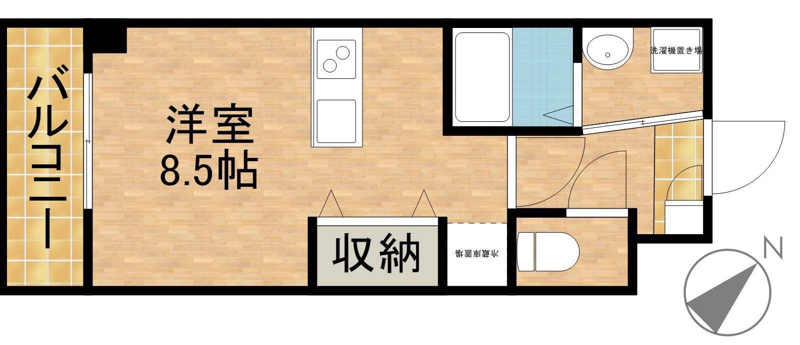 第2我心ヶ丘マンション(ワンルーム/2階)の間取り写真