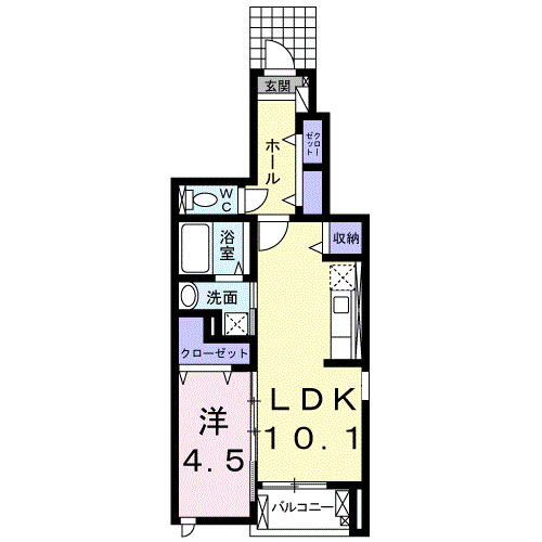 ラッフィナートⅡ(1LDK/1階)の間取り写真