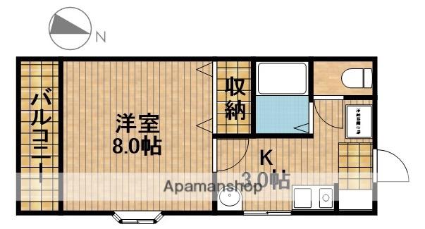 コーポアスワンⅡ(1K/2階)の間取り写真