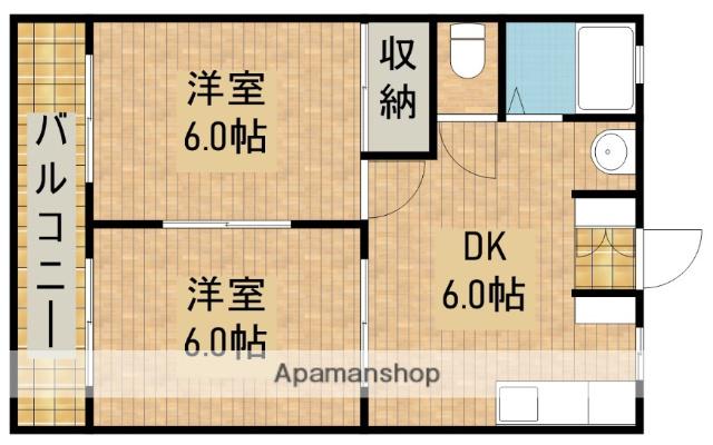 セントラルハイツ(2DK/1階)の間取り写真