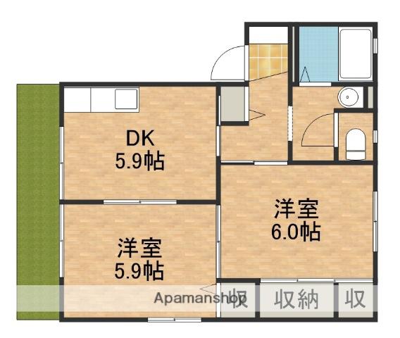 サンハイムA(2K/1階)の間取り写真