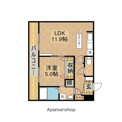 パブリックガーデンⅡ(1LDK/1階)の間取り写真