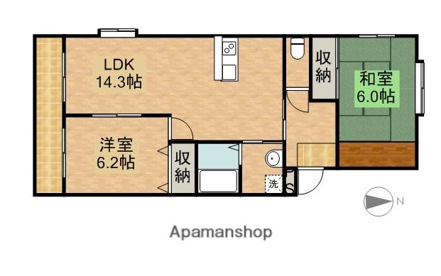 アプリットハマナコ(2LDK/2階)の間取り写真