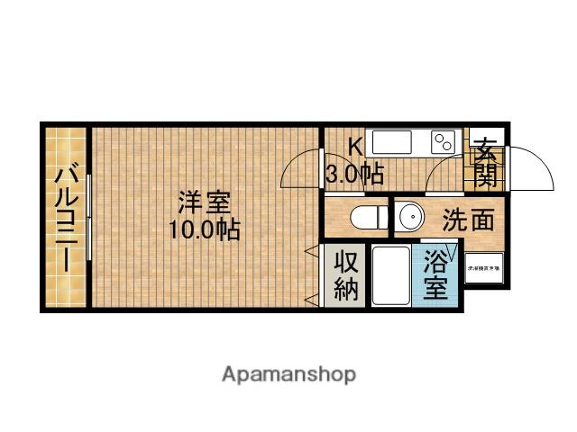 プレジールⅡ(1K/4階)の間取り写真