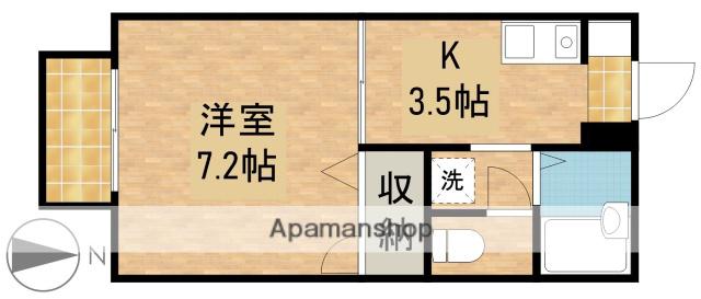 ディアスK(1K/2階)の間取り写真