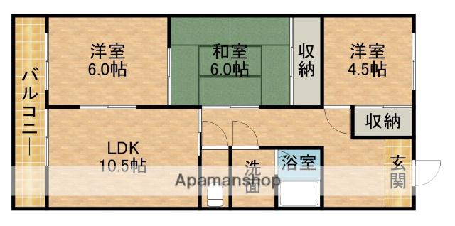 今之浦マンション(3LDK/2階)の間取り写真