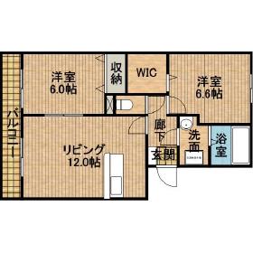 クレイン(2LDK/2階)の間取り写真