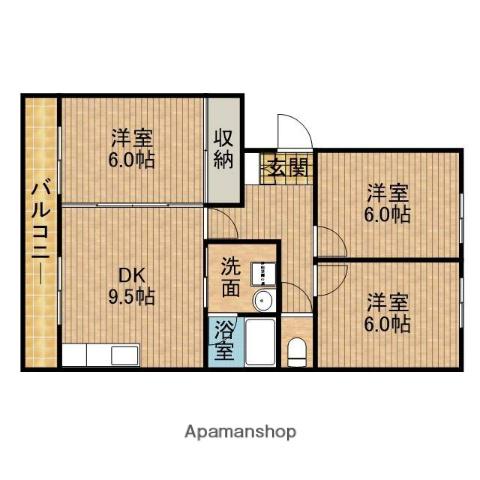 カームヒルズN(3DK/3階)の間取り写真