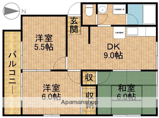 コーポホンゴー(3DK/2階)の間取り写真