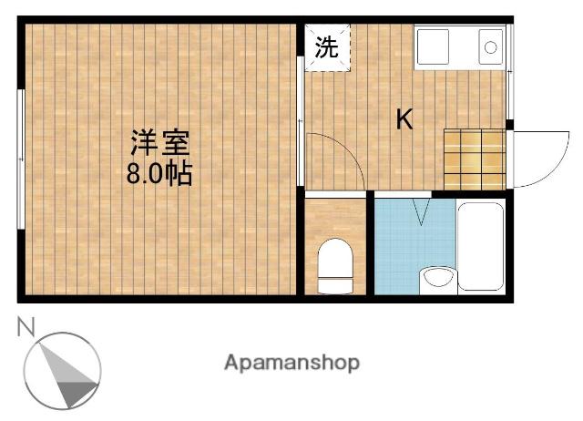 コーポ松和(1K/2階)の間取り写真