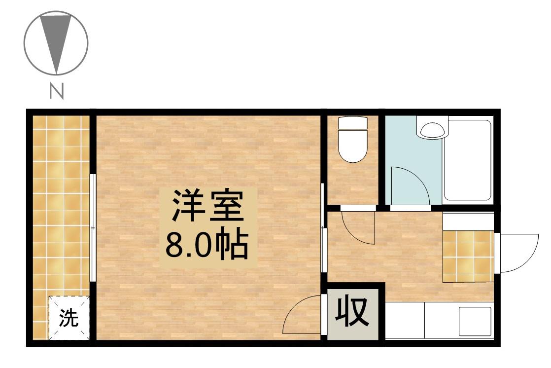 サンロード新居(1K/1階)の間取り写真