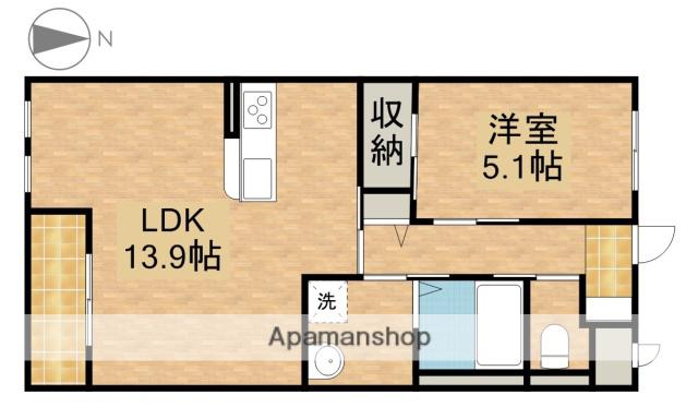 グレイス高塚(1LDK/1階)の間取り写真