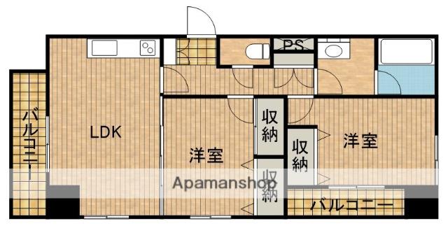 TRIBUTE CENTRAL(2LDK/3階)の間取り写真