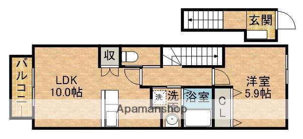 グランパレス豊岡 南棟(1LDK/2階)の間取り写真