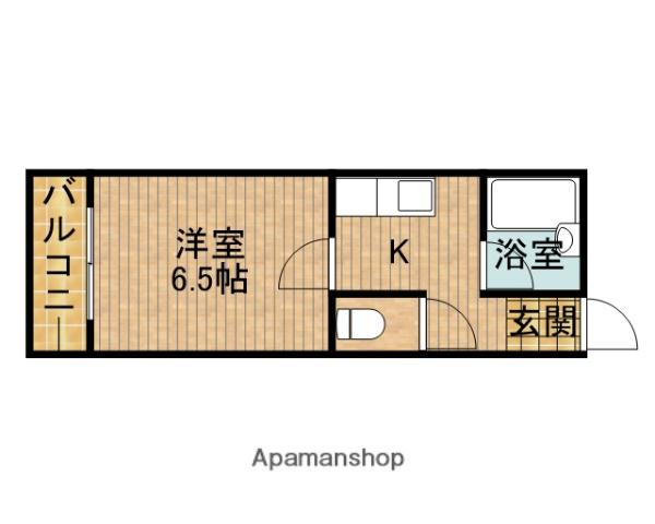 コーポ船木(1K/3階)の間取り写真