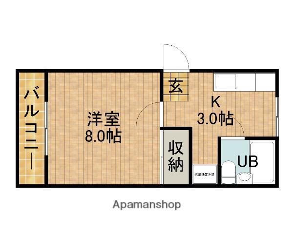 ユニオンハイツ(1K/1階)の間取り写真