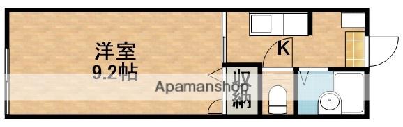 ハイツFLORALⅡ(1K/1階)の間取り写真