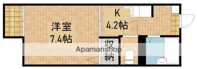 グレイスハイムⅡB(1K/2階)の間取り写真