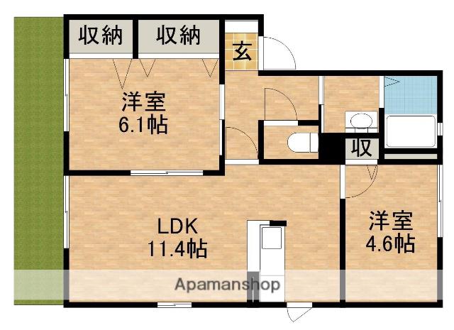 ユーメゾン(2LDK/1階)の間取り写真