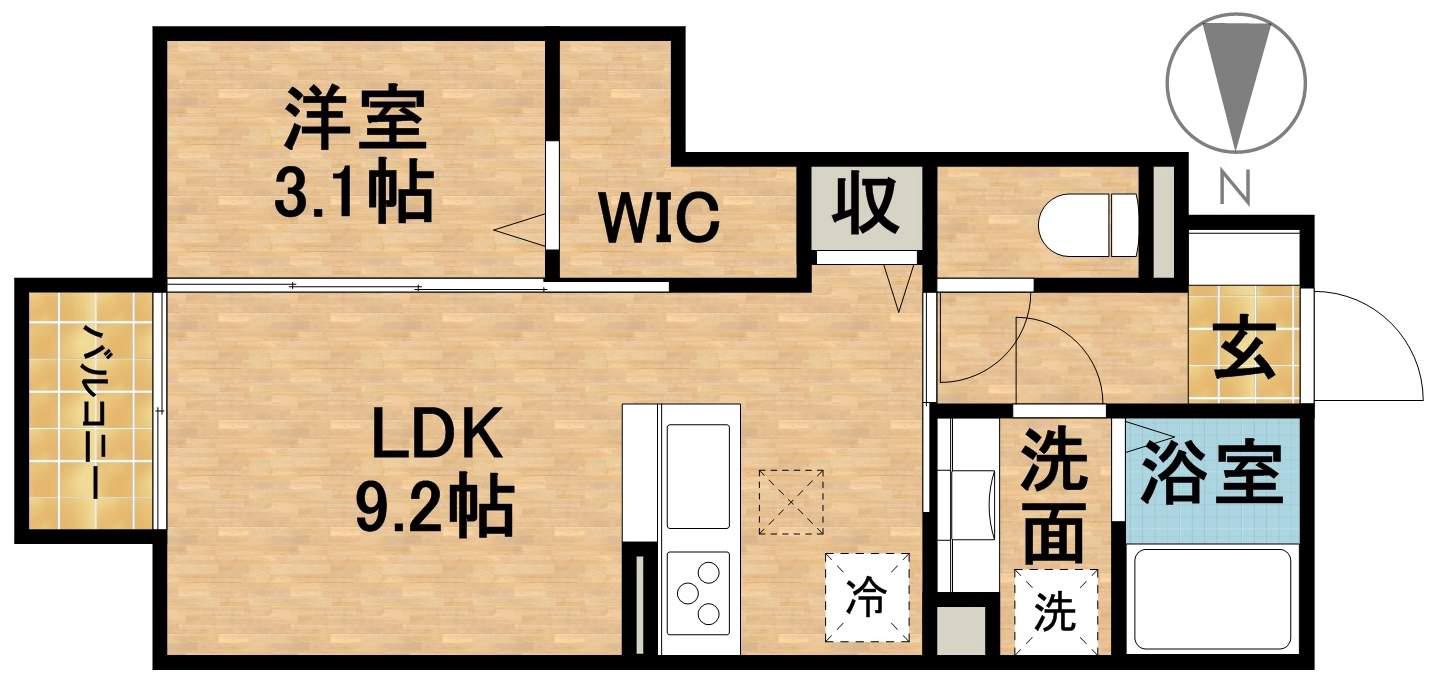 エクセル21Ⅴ(1LDK/1階)の間取り写真