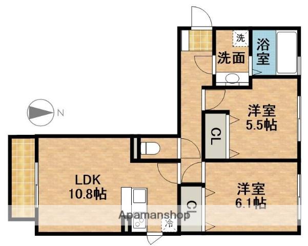 ディオ・ストラーダ(2LDK/3階)の間取り写真