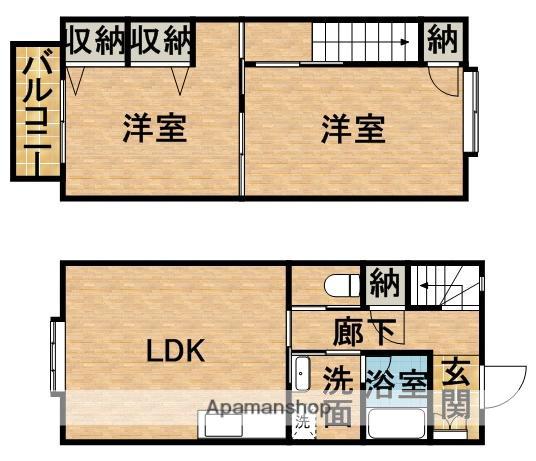 プチラメール(2LDK)の間取り写真