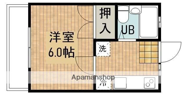 エクセランA(1K/1階)の間取り写真