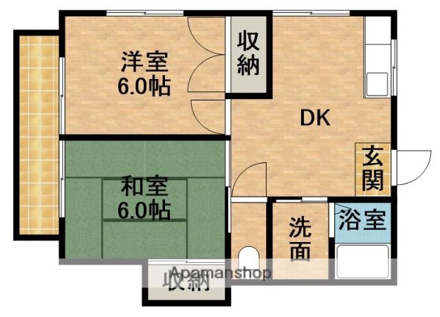 ハイツクレマツⅠ(2DK/1階)の間取り写真