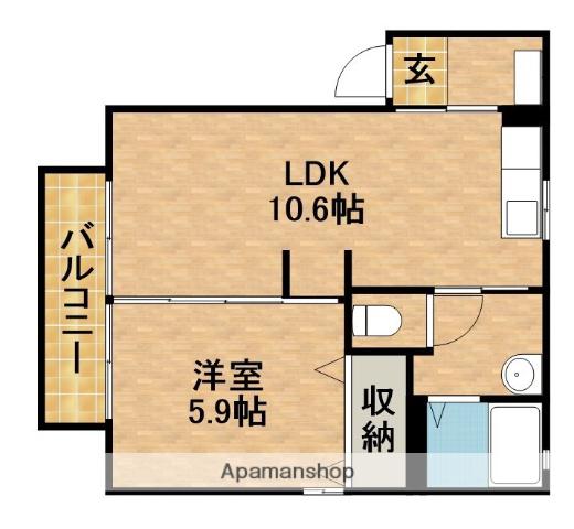 アバンサール将監(1LDK/1階)の間取り写真