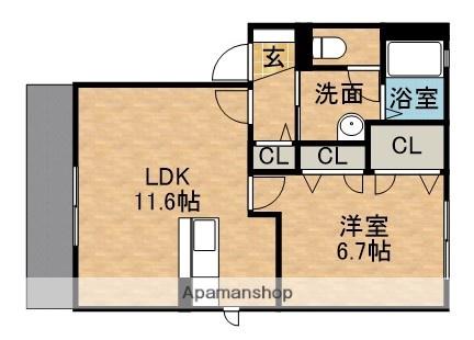 カトレアSⅢ(1LDK/1階)の間取り写真