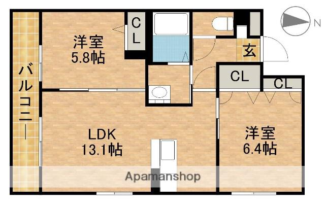 CHARME(2LDK/1階)の間取り写真