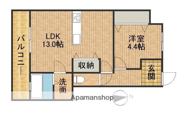 ELLE(1LDK/3階)の間取り写真