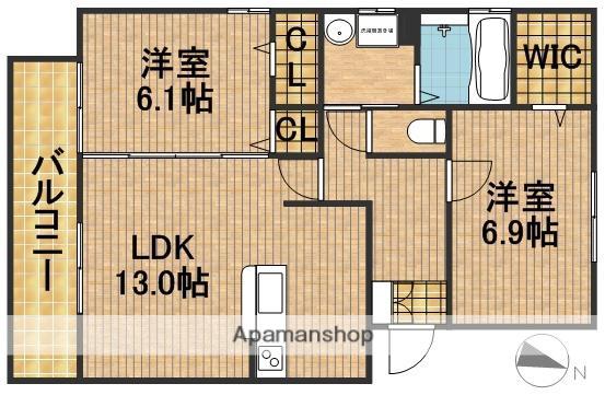 メルベイユ・フロール(2LDK/3階)の間取り写真