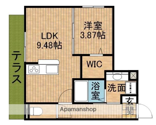 シャトー イン ハーモニーⅡ(1LDK/1階)の間取り写真