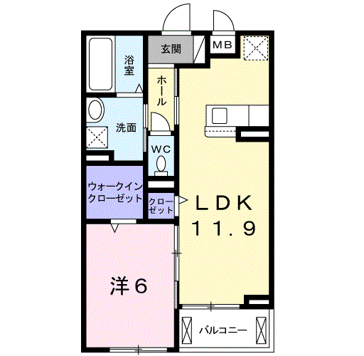 メゾンドエクセレンスⅠ(1LDK/3階)の間取り写真