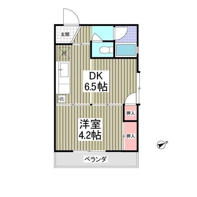 ダイドー1番館(1DK/3階)の間取り写真