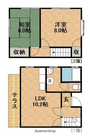 テラスハウス土屋Ａ(2LDK)の間取り写真