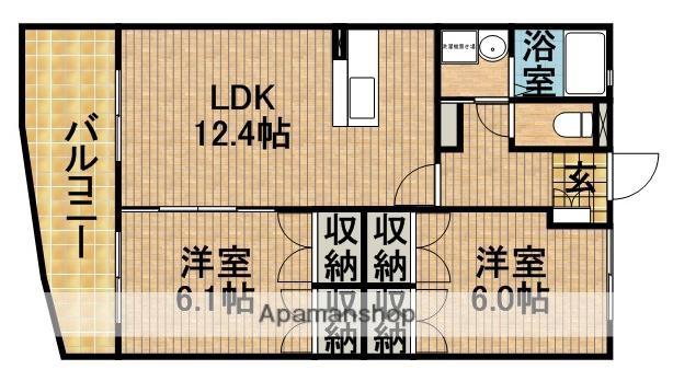 HOMESすばる(2LDK/2階)の間取り写真